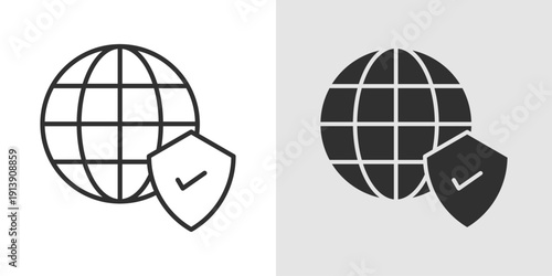 Network Shield Icon representing cybersecurity protection, secure networks, firewall defense, data safety, and IT security measures.
