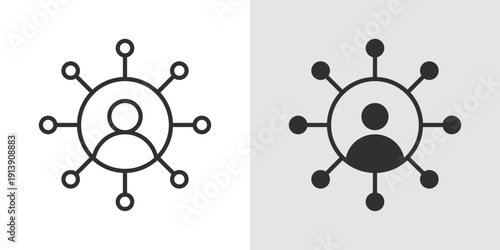 Networking Icon representing professional connections, business relationships, collaboration, communication, and network building.