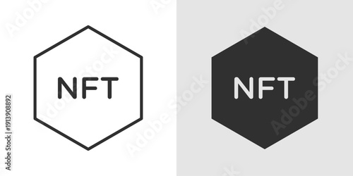 NFT Icon representing digital ownership, blockchain assets, unique digital collectibles, and decentralized digital value.