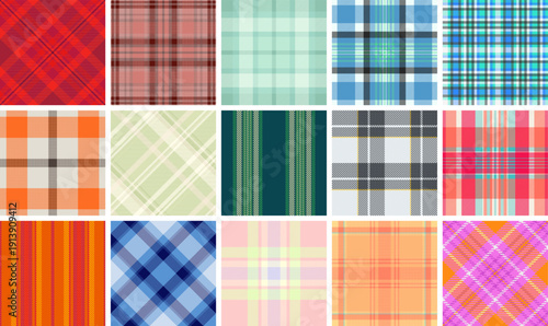 Fall plaid pattern pack for educational materials. Seasonal tartan backgrounds feel welcoming. Vector repeats stay consistent.