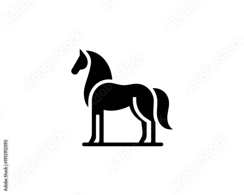 Horse full body silhouette minimal vector logo for brand identity