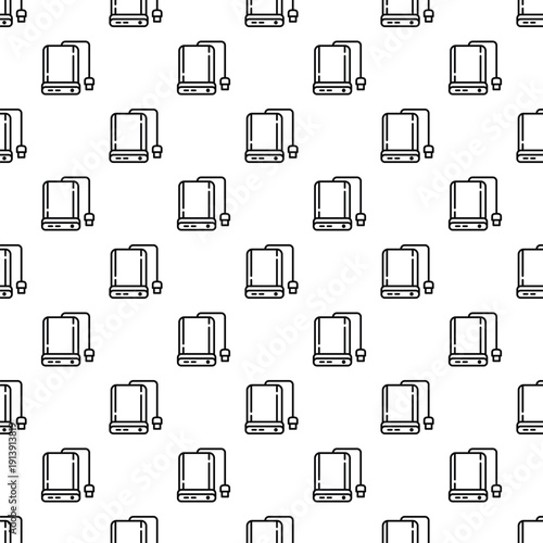 External hard disk drives creating a seamless digital data backup hardware pattern