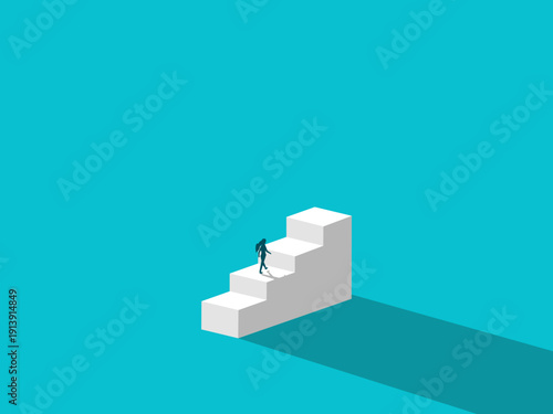 businesswoman walked up the stairs