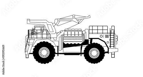 Heavy Duty Mining Dump Truck with Hydraulic Lift.