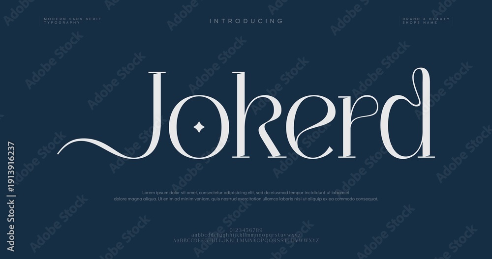 Fototapeta premium Typography design with the word Jokerd on dark blue background