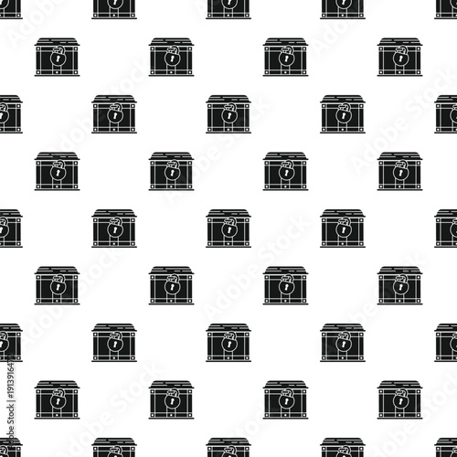 Treasure chests with locks creating a repeating pattern on a white background