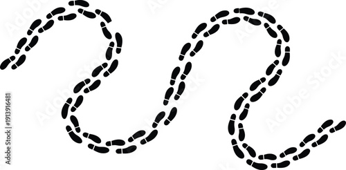 Number 22 made of footprints silhouette, walking track typography isolated on white background creative vector illustration design