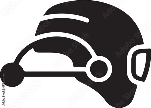 3D white headphones with microphone icon vector illustration for music, web and business design