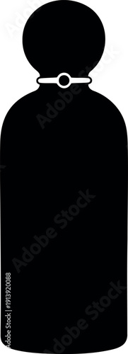 Black silhouette of a hot water bottle icon isolated on white background, vector illustration