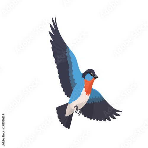 Bird in Flight Illustration