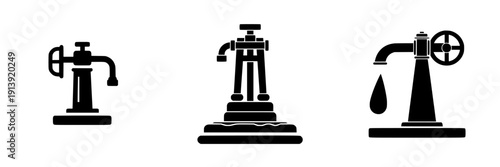 Elegant, timeless fire hydrant, black and white icon, water pump, classic design, vintage style, essential tool, urban symbol, iconic design, clean design, simple yet functional, industrial aesthetics