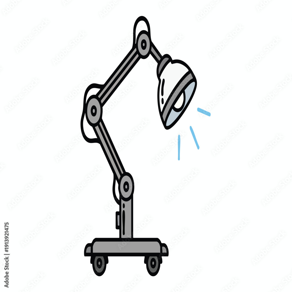 Naklejka premium Adjustable Desk Lamp Illustration