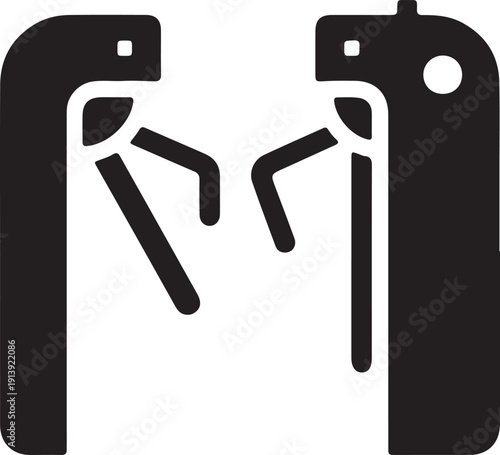 Turnstile Icon: A simple yet effective graphic of a turnstile, an icon of controlled access.
