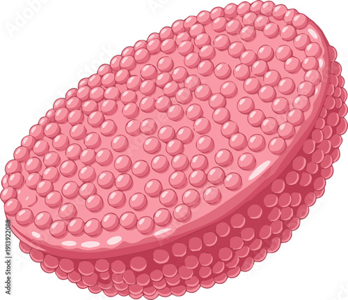 Isolated a realistic Pink skin cell background. 3D illustration vector art with white background.