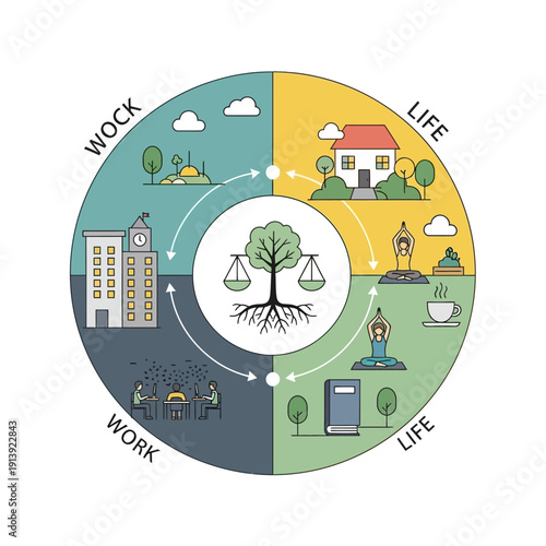 Balance of work and life sectors.