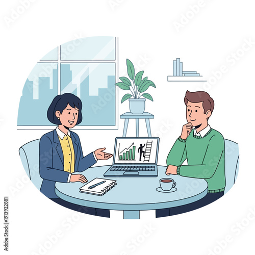 Business people sitting at table.