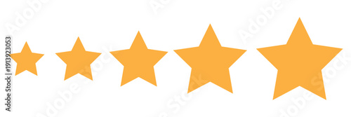 Five star icon on white background. 5 star sign. 