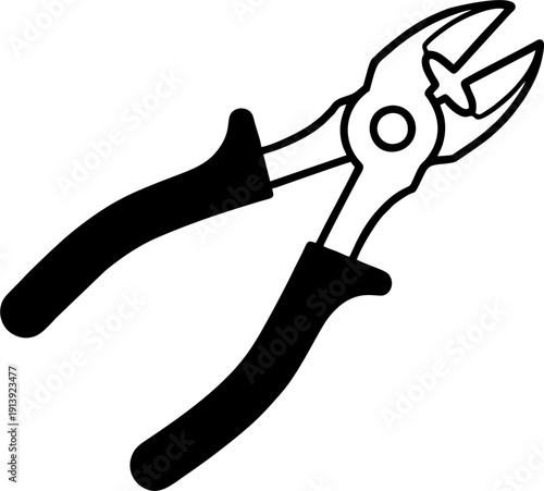 Heavy duty wire cutters or pliers icon for electrical work
