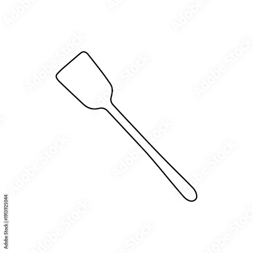 cooking spatula outline isolated on white background