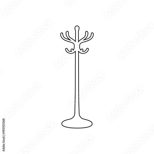 coat rack hanger stand outline icon clothes storage furniture interior entryway design illustration