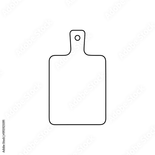 cutting board outline kitchen utensil icon for food preparation