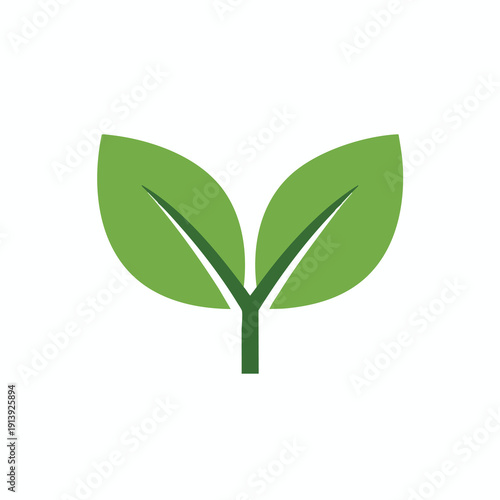 Fresh Green Leaf Plant Symbol for Eco Friendly and Sustainability Concepts