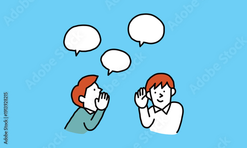 内緒話　秘密を耳元でこっそり話す人のイラスト