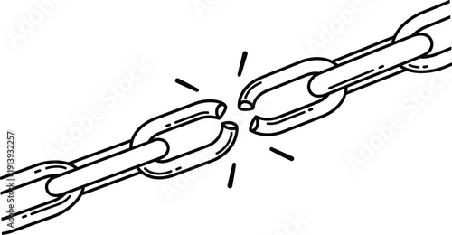 Broken chain link symbolizing freedom and release