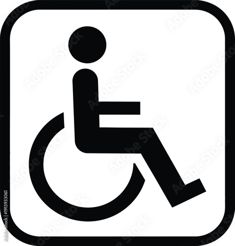 International symbol of access icon showing a person in a wheelchair inside a rounded square frame.