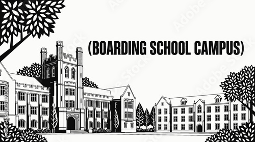 boarding school education campus building with residential dormitory and classroom facilities for students learning teaching academic study knowledge training institution