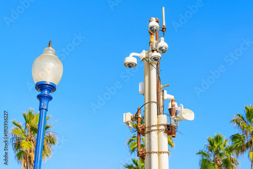 Wallpaper Mural Urban Security Pole with Cameras and Light Post in Oceanside, California Torontodigital.ca