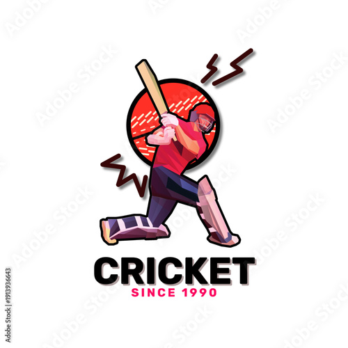illustration of batsman playing cricket championship sports background