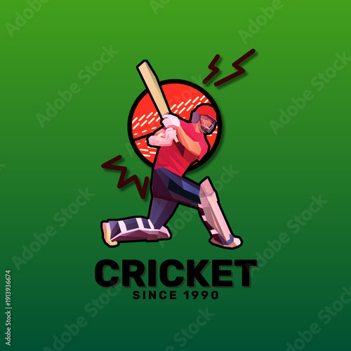 illustration of batsman playing cricket championship sports background