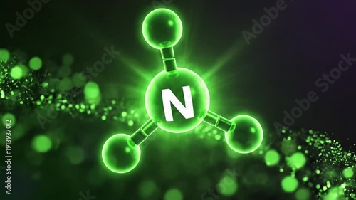 ammonia molecule, nitrogen atom, chemical structure, science, 3d render