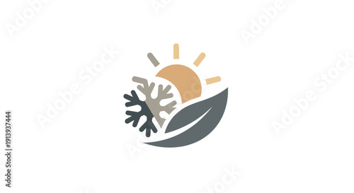 Eco friendly logo design with leaf and sun.