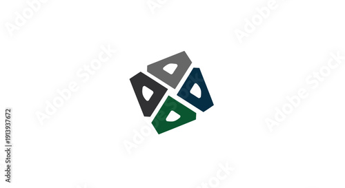 Abstract geometric shapes forming a logo or emblem.
