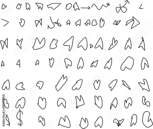 Hand Drawn Abstract Doodle Shapes on White Background | Playful Scribble Line Art Pattern with Organic Sketch Forms for Creative, Artistic, and Modern Design Projects