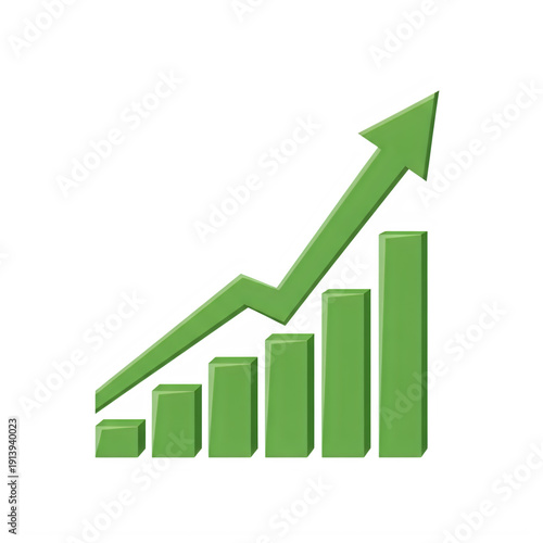 Green upward arrow graph symbolizing growth isolated on transparent background Free Download Green upward arrow graph symbolizing growth isolated on transparent background - GFXLoad