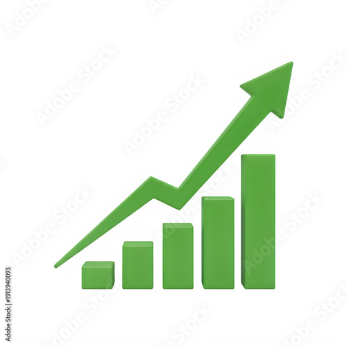 Free Download Green upward arrow graph symbolizing growth and success isolated on transparent background - GFXLoad