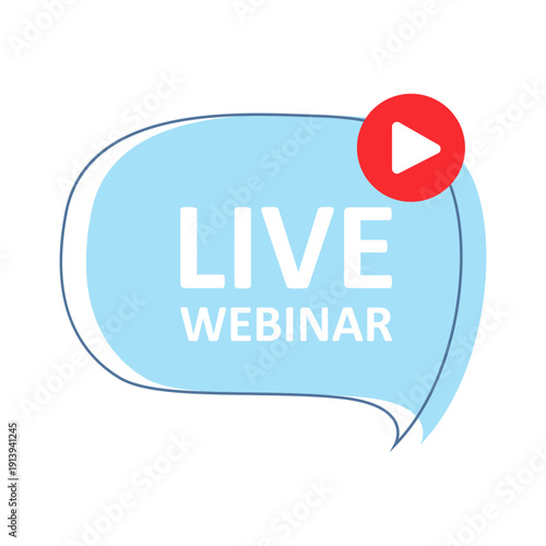 Live webinar. Live broadcast for online education and online business. Vector illustration.