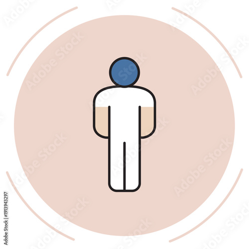 Human Icon, Essence of Humanity, Mind And Body Connection, Social Being Identity, vector