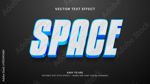 space editable text effect 3d vector premium