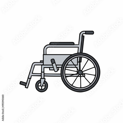 Modern Silver Wheelchair with Large Rear Wheels and Small Front Casters on a White Background for Mobility Assistance