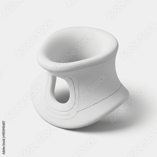 White Cervical Collar for Neck Support and Pain Relief.