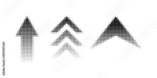 Dotted halftone arrows set in sports style