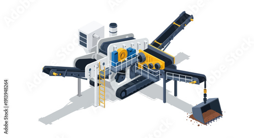 Industrial crushing and screening plant machinery equipment.