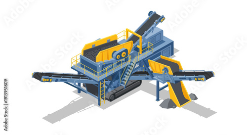 Industrial crushing and screening plant machinery equipment.