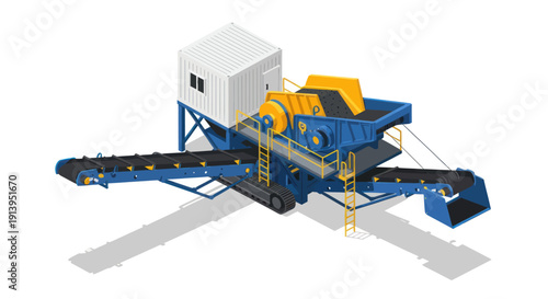 Industrial crushing and screening plant machinery equipment.