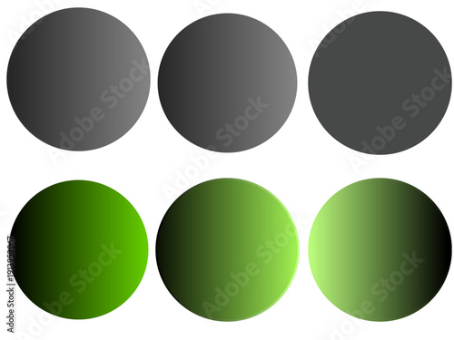 Black background with black and green gradient circles. Dark design concept.