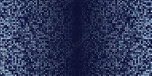 Dot pattern digital communication hi tech on dark blue background. eps 10